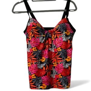 Tropical floral tankini bikini suit small